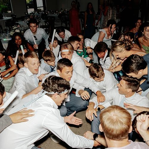 A bride dancing at their wedding reception.
